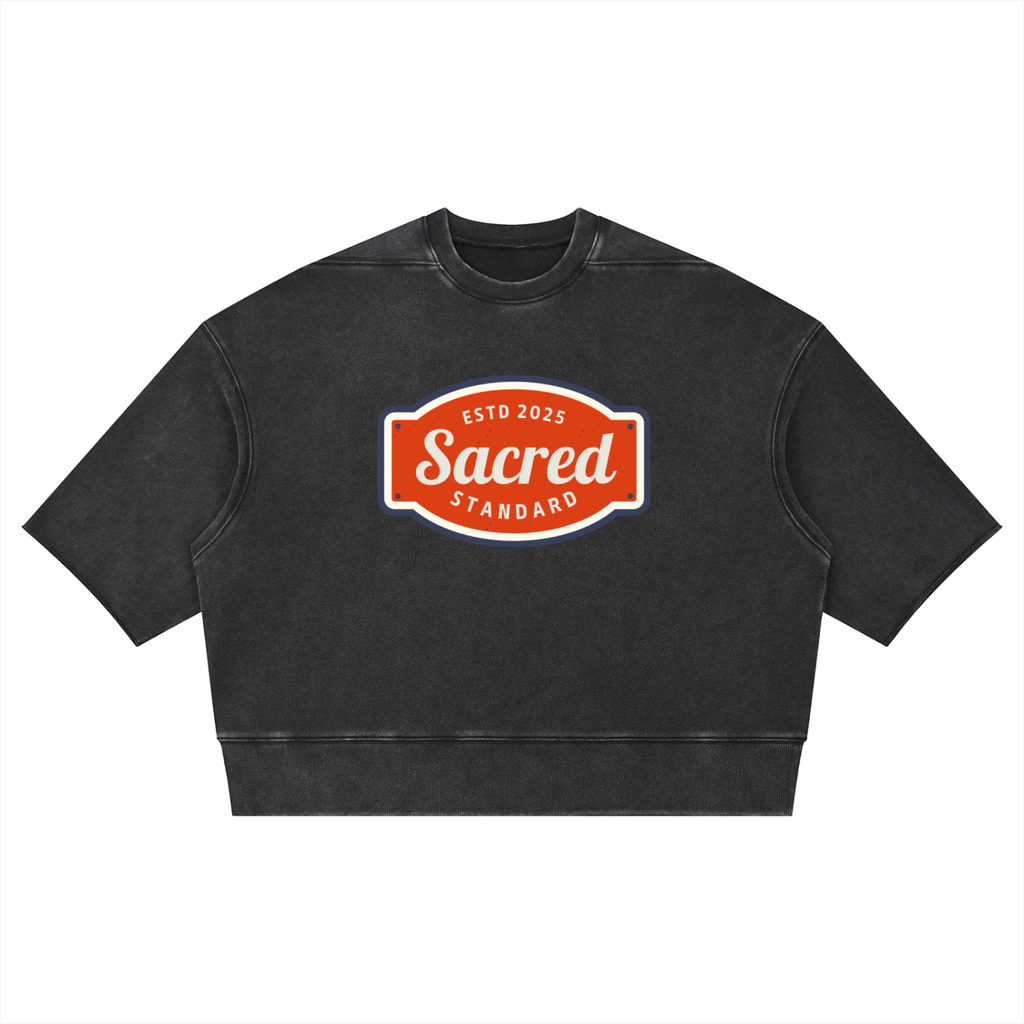 Unisex Mineral Wash Boxy Raw Edge T-Shirt